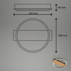 LED-Deckenleuchte Kada, Ø 30 cm, Holz, Metall, schwarz