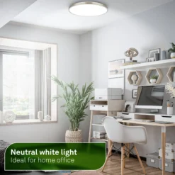LED-Deckenleuchte Kaida nickel matt, Ø 30 cm, EEK A, 4.000 K