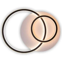 LED-Deckenleuchte Kirk, ringförmig, 2-flg., schwarz/weiß