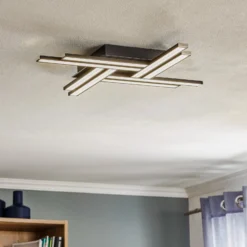 LED-Deckenleuchte Largo achtflammig schwarz