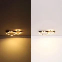 LED-Deckenleuchte Lesina, 2-flg., goldfarben/schwarz, Alu