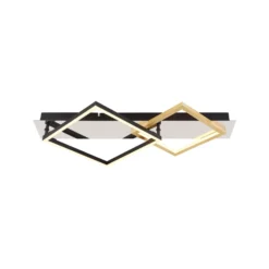 LED-Deckenleuchte Lesina, 2-flg., goldfarben/schwarz, Alu