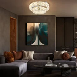 LED-Deckenleuchte Lidia, amber/klar, Glas, CCT, dimmbar
