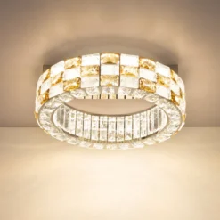 LED-Deckenleuchte Lidia, amber/klar, Glas, CCT, dimmbar