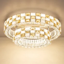 LED-Deckenleuchte Lidia, amber/klar, Glas, CCT, dimmbar