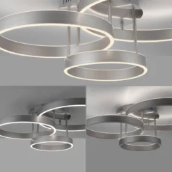 LED-Deckenleuchte Lilluti, silber, Eisen, Aluminium, 3 Ringe