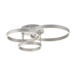 LED-Deckenleuchte Lilluti, silber, Eisen, Aluminium, 3 Ringe