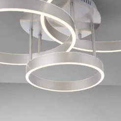 LED-Deckenleuchte Lilluti, silber, Eisen, Aluminium, 3 Ringe