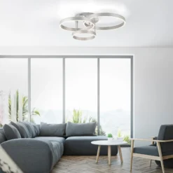 LED-Deckenleuchte Lilluti, silber, Eisen, Aluminium, 3 Ringe