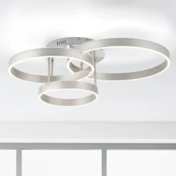 LED-Deckenleuchte Lilluti, silber, Eisen, Aluminium, 3 Ringe