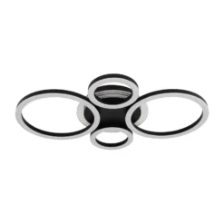 LED-Deckenleuchte Loretta, schwarz, Metall, 53 cm, CCT