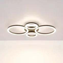 LED-Deckenleuchte Loretta, schwarz, Metall, 53 cm, CCT