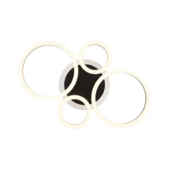 LED-Deckenleuchte Loretta, schwarz, Metall, 53 cm, CCT