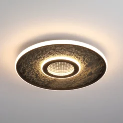 LED-Deckenleuchte Lumadisc, schwarz, Ø 41 cm, Metall/Silikon