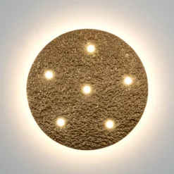 LED-Deckenleuchte LUNADORIA, goldfarben, Ø 60 cm, Metall dim