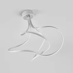 LED-Deckenleuchte Lungo alu, Höhe 42 cm