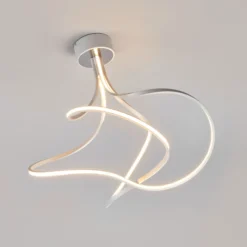 LED-Deckenleuchte Lungo alu, Höhe 42 cm