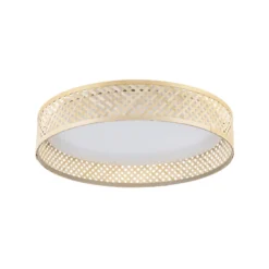LED-Deckenleuchte Luppineria Bambusgeflecht Ø 38cm