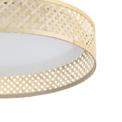 LED-Deckenleuchte Luppineria Bambusgeflecht Ø 38cm