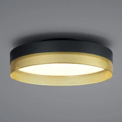 LED-Deckenleuchte Mesh, Ø 45 cm, schwarz/gold