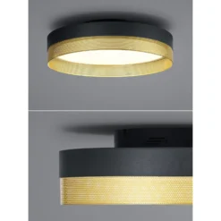 LED-Deckenleuchte Mesh, Ø 45 cm, schwarz/gold
