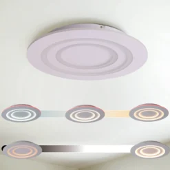 LED-Deckenleuchte Mirel, weiß, Metall Ø 50 cm RGB CCT Remote