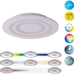 LED-Deckenleuchte Mirel, weiß, Metall Ø 50 cm RGB CCT Remote