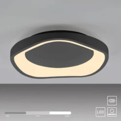 LED-Deckenleuchte MONTA, schwarz, Ø 40 cm, Metall, switchdim
