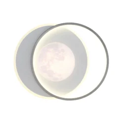 LED-Deckenleuchte Moon, schwarz/grau, Metall, 37 cm