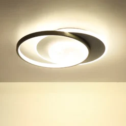 LED-Deckenleuchte Moon, schwarz/grau, Metall, 37 cm