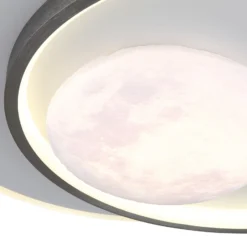 LED-Deckenleuchte Moon, schwarz/grau, Metall, 37 cm