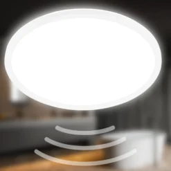 LED-Deckenleuchte Move, Sensor, Ø 42 cm, IP44, weiß, 4000K
