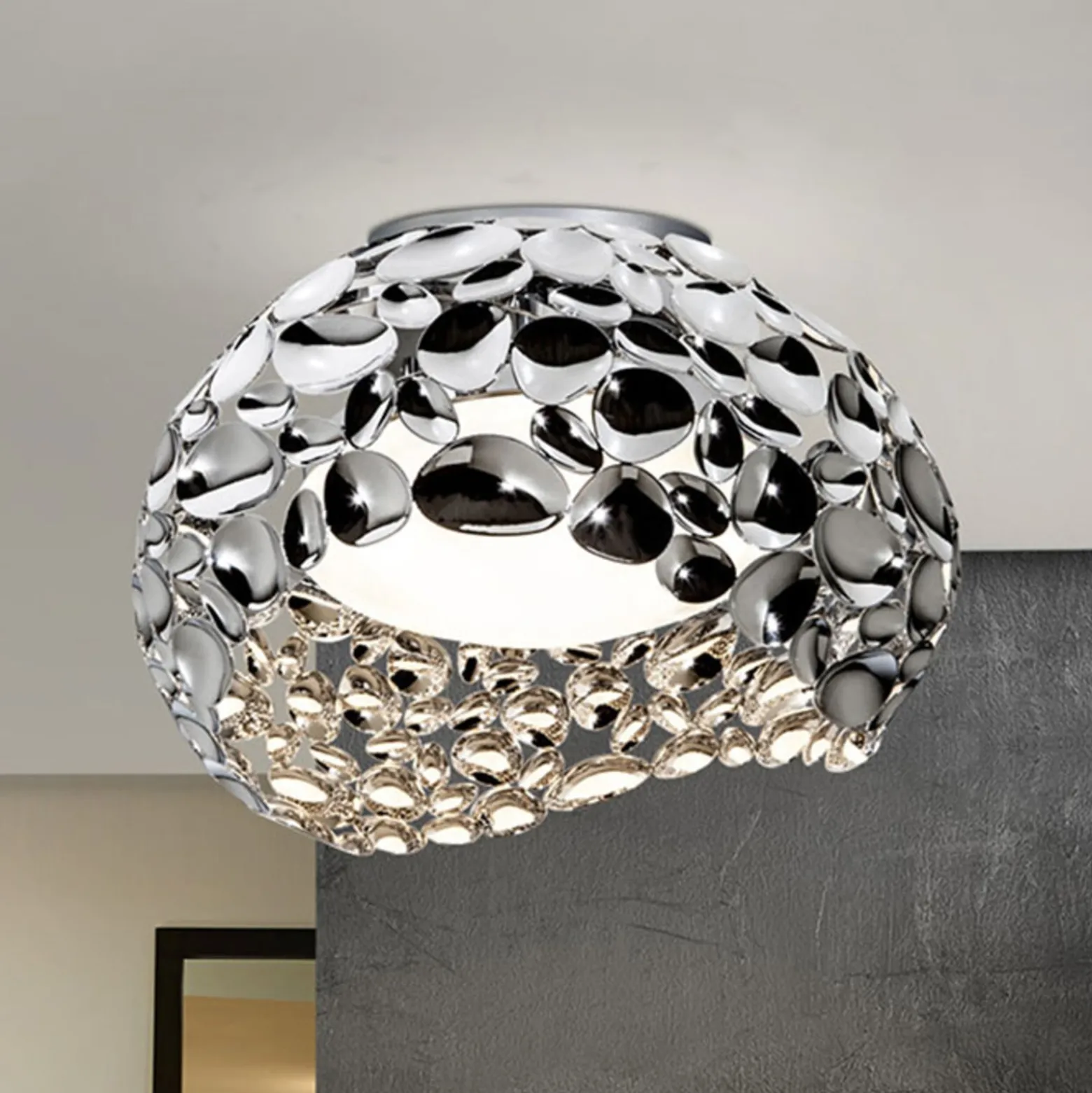LED-Deckenleuchte Narisa, Ø 46 cm, chrom