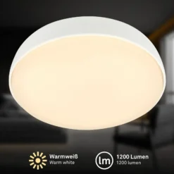 LED-Deckenleuchte Nikan, weiß matt, Ø 28,5 cm, 3.000 K