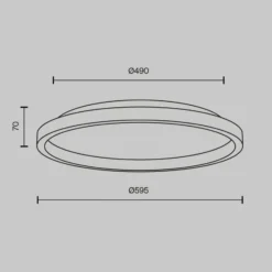 LED-Deckenleuchte Orign, Ø 60 cm, schwarz, Metall/Stein