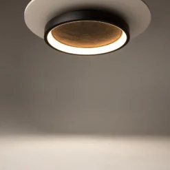 LED-Deckenleuchte Orign, Ø 60 cm, schwarz, Metall/Stein