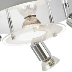 LED-Deckenleuchte Orna, rondell, vierflammig, chrom
