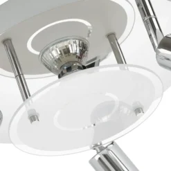 LED-Deckenleuchte Orna, rondell, vierflammig, chrom