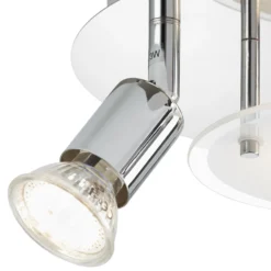 LED-Deckenleuchte Orna, rondell, vierflammig, chrom