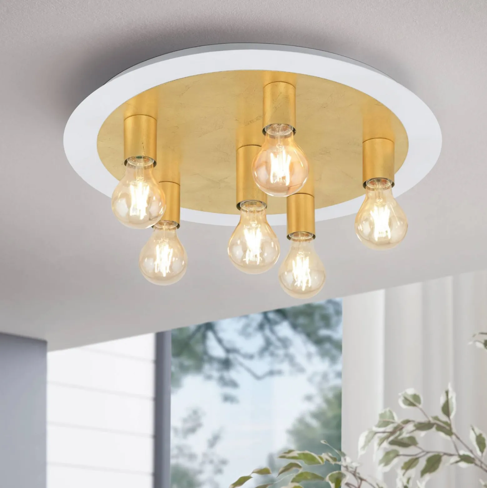 LED-Deckenleuchte Passano 6fl gold