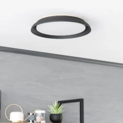 LED-Deckenleuchte Penjamo Ø 46,5cm, schwarz