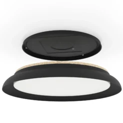LED-Deckenleuchte Penjamo Ø 46,5cm, schwarz