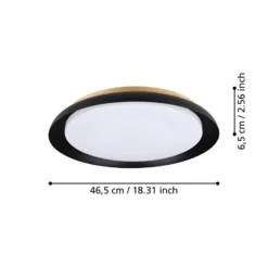 LED-Deckenleuchte Penjamo Ø 46,5cm, schwarz