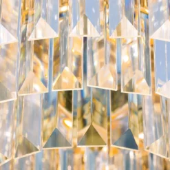 LED-Deckenleuchte Prism, gold, Ø 35 cm