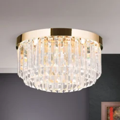 LED-Deckenleuchte Prism, gold, Ø 35 cm