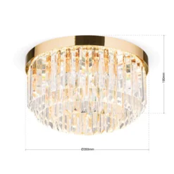 LED-Deckenleuchte Prism, gold, Ø 35 cm