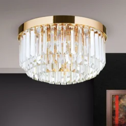 LED-Deckenleuchte Prism, gold, Ø 35 cm