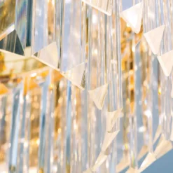 LED-Deckenleuchte Prism, gold, Ø 35 cm