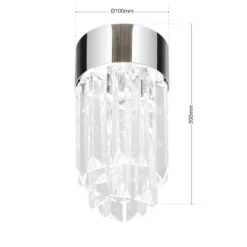LED-Deckenleuchte Prism, Kristallglas, Ø10cm chrom