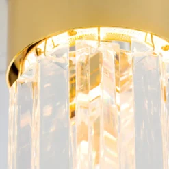 LED-Deckenleuchte Prism, Kristallglas, Ø10cm, gold